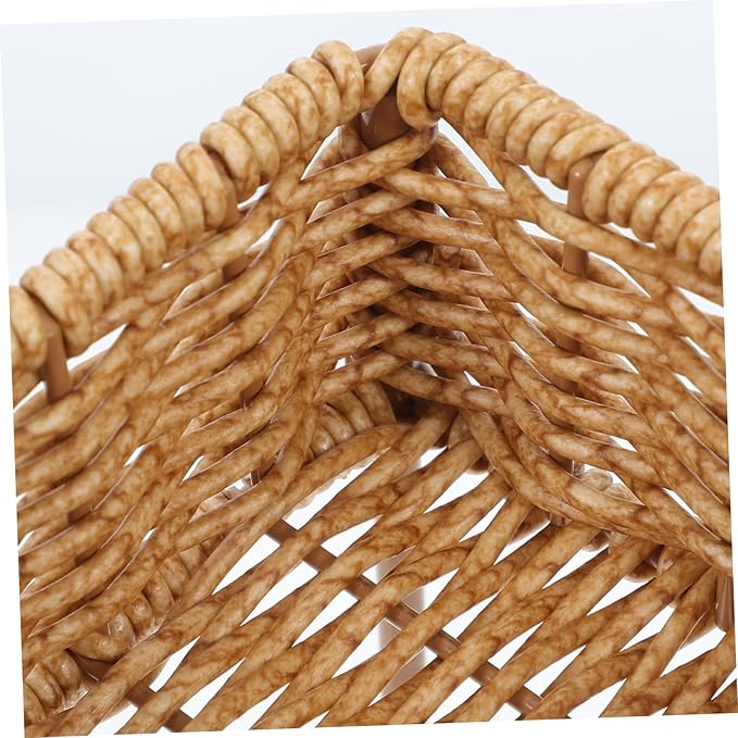 Unomor Boho Wicker Plant Stands Indoor Plant Shelf Small Decorative Tiered Tray for Bonsai Pots Cactus Decorative Pot