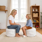 2PCS 20 * 20 * 12inch Unstuffed Ottoman Pouf Cover Unfillable Pouf Cover Foot Rest with Storage Corduroy Round Foot Stool Covers for Living Room Bedroom Home Decor,White