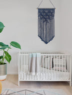 Handmade Cotton Home Decor Macrame Wall Hanging Navy