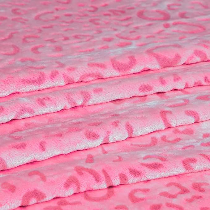 MACEVIA Flannel Fleece Twin Blanket for Couch, Pink 3D Cheetah Blanket for Adult, Lightweight Warm Cozy Soft Leopard for Bed Sofa 260GSM, Suitable for All Seasons (Pink Leopard,60x80inches)