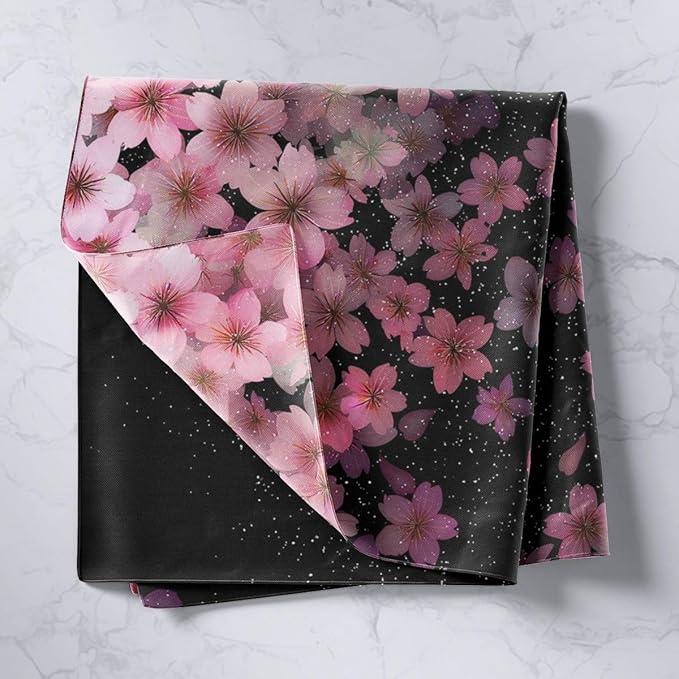 Erosebridal Cherry Blossom Wall Hanging Pink Flower Tapestry Room Decor Petal Floral Wall Blanket Starry Sky Glitter Girly Room Decor Medium 59x59
