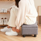 Small Foot Stool Under Desk Foot Stools Ottoman Footstool Foot Stools Small Footstools Foot Stool for Living Room Foot Rest 15" W x 12" D x 9.5" H Linen Dark Grey
