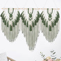 Fiwochic Large Boho Macrame Wall Hanging Wall Decor Bohemian Woven Handmade Tapestry with Tassel Artwork for Decorating Bedroom Living Room Apartment Nursery, 43 x 35 Inches(Green)
