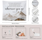 MNASAIOO Christian Mountian Lord Wall Tapestry Hanging for Bedroom, Bible Verse Scripture Joshua 1:9 Tapestries, Watercolor Religious Wall Decor Banner for Living Room Prayer Room Church 50x60in