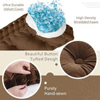 Bench Cushions for Indoor Furniture 42x16 in Velvet Kitchen Dining Piano Window Seat Cushion, Tufted Patio Porch Swing Thicken Bench Pad Memory Foam(Brown)