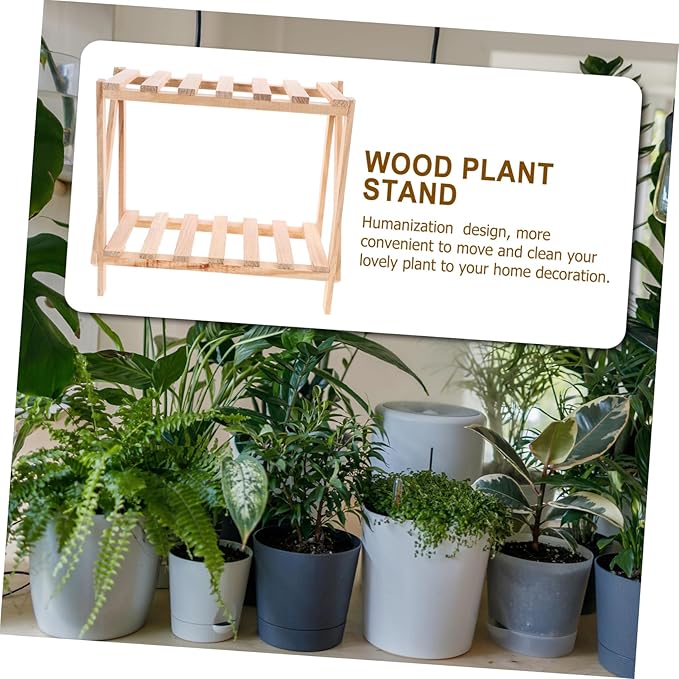 Alipis Bamboo Plant Stand Boho Style Flowerpot Rack Decorative Garden Pot Holder