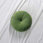Roslynwood Shelly Round Solid Cactus Velvet Chair Cushion Couch Pumpkin Throw Pillow Home Decorative Seashell Floor Pillow, 16x16 inch