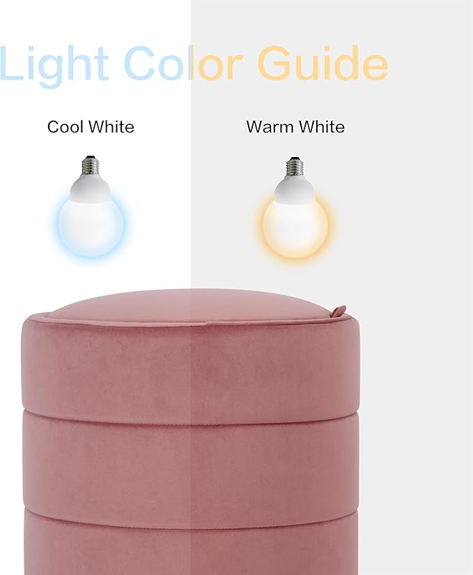 Spatial Order Storage Round Ottoman with Removable Lid (with Hidden Storage) | Spatial Order Home Décor | Upholstered Round Velvet Ottoman – Blush Pink Velvet