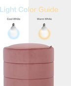 Spatial Order Storage Round Ottoman with Removable Lid (with Hidden Storage) | Spatial Order Home Décor | Upholstered Round Velvet Ottoman – Blush Pink Velvet