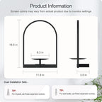Black Metal Wall Plant Holder - 2-Pack Wall Mounted Plant Stands and Hanging Holders for Indoor Planter and Flower Pot - Arch Decor Shelf for Plant Storage (Pot Not Included)