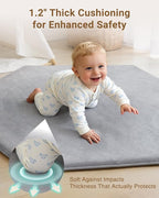 Thick Hexagon Playpen Mat,65x56 Inch Baby Play Mat for Floor,Soft Support & Plush Feel Foam Mats Play Tent Mats for Infant,Kids,and Toddler Crawling,Non-Slip Back for Indoor Playhouses(Light Grey)