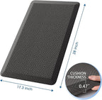 Mattitude Kitchen Mat Cushioned Anti-Fatigue Floor Mat Water Resistant Non-Slip Mats and Rugs Standing and Comfort Desk Mats for House Sink Office Laundry (Dark Grey, 17.3"x28")