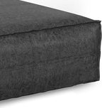 SIMPLIHOME Brody Extra Large Coffee Table Pouf - 36 inch Wide Upholstered Vegan Leather Square Ottoman in Distressed Black, Boho Footstool, Coffee Table or Extra Seating for Living Room, Assembled