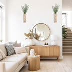 Wall Planter for Indoor Plants, 2 Pack Geometric Hanging Planter, Wood Wall Vase for Decor Artificial Flower Plants, Boho Wall Decor for Living Room, Bedroom (Light Color)