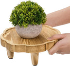 2 Pack Mini Wood Pedestal Stand, 8.5 Inch Small Plant Risers for Decor, Farmhouse Plant Stool Display Stand, Footed Pedestal Tray Plant Holder for Candles, Soap, Garden, Patio, Home, Kitchen, Bathroom