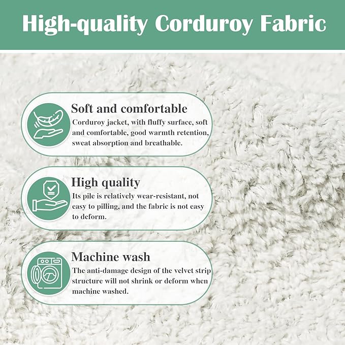Rectangular Pouf Ottoman, Stuffed Floor Pouf with Foam Chunk Filling, Soft Coral Fleece Furry Foot Rest Stool, Multi-Use Ottoman for Living Room, White