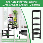 Plant Stand Indoor Outdoor 5 Tier Black Metal Plant Holder 31 in Tall 9 in Wide,Tiered Flower Pot Display Stand,Multiple Plant Stand for Living Room Corner Garden Patio Lawn Balcony