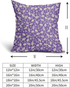 Purple Pillow Covers 20x20 Set of 2 Vintage Floral Rustic Old Style Cute Flower Print Decorative Outdoor Pillowcases Seasonal Farmhouse Throw Cushion Case Decor for Couch Sofa Bed