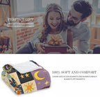 Sun and Moon Throw Blanket, Bohemian Soft Cozy and Warm Couch Blankets Gift for Sun and Moon Lover, Decorative Blankets for Sofa Couch Bed, Dark Brown 60×80 inches