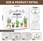 XLDLIOO Mental Health Gifts, Mental Health Plant Classroom Tapestry, Growth Looks Different for Everyone Tapestry Hanging for Bedroom, Inspirational Tapestries Wall Decor for Classroom Therapy Office Room 60x50in