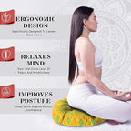 Mandala Meditation Cushion, Boho Meditation Mat, Meditation Pillows for Sitting on Floor, Cushions for Sitting in Home and Outdoor, Round Floor Pillows Cushion Seating for Yoga Accessories 22'' X 22''