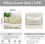 Boho Chenille Striped Pillow Cover 12x20 Inch, Decorative Lumbar Pillow Cover for Couch Bed Sofa Living Room Bedroom Farmhouse Modern Home Decor Accent Pillowcases Set of 2, Yellow White