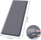 Mattitude Kitchen Mat Cushioned Anti-Fatigue Floor Mat Water Resistant Non-Slip Mats and Rugs Standing and Comfort Desk Mats for House Sink Office Laundry (Light Grey, 17.3"x39")