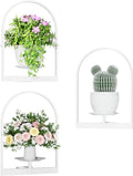 White Metal Wall Plant Holder - 3-Pack Wall Mounted Plant Stands and Hanging Holders for Indoor Planter and Flower Pot - Arch Decor Shelf for Plant Storage (Pot Not Included)