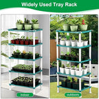 5-Tier Seed Starter Tray, Plant Stand Designed for Cell Trays and Small Pots for Gardening Indoor Outdoor Growing (Blue)
