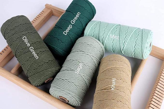 NOANTA Yellow Macrame Cord 3mm x 109yards, Colored Macrame Rope, Cotton Rope Macrame Yarn, Colorful Cotton Craft Cord for Wall Hanging, Plant Hangers, Crafts, Knitting