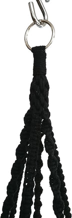 Plant Hanger Macrame Cotton 6 Legs 51 Inches in Tan and Green Color for Indoor Outdoor, Living Room, Kitchen, Deck, Patio, High and Low Ceiling with Size of 10-12 inches Without The Pot (Black)