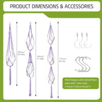 XXXFLOWER 3 Pack Macrame Plant Hanger Indoor Set with Hooks Handmade Woven Cotton Rope Flower Pot Crochet Plant Holder Stand Boho Plant Decor Hanging Planter Baskets Set of 3 with Beads Purple