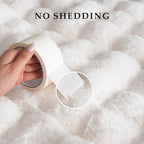 BENVWE Faux Fur Throw Blanket for Couch - Cozy Plush Fluffy Soft Thick Bubble Blanket for Living Room Home Decor - Mothers Day Birthday Gifts for Women, Cream White, 51" x 63"