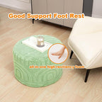 Asuprui Plush Fabric Ottoman Footrest – 20"x14" Soft Foam Pouf with Removable Cover Perfect for Living Room, Bedroom & Dorm(Sage Green)