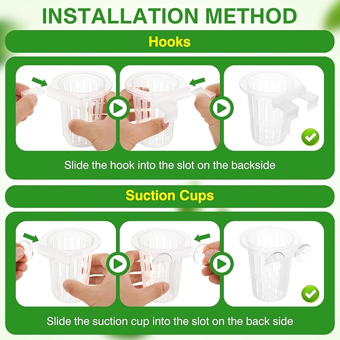 2025 New Upgraded Large Aquarium Plant Holder with 1.57-inch Extension Hooks and Suction Cups for Fish Tank Aquaponic Plant Cultivation and Aquascape Accessories Decorations (4 PCS) Transparent