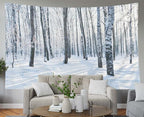 EMMTEEY Winter Birch Tapestry, 80X60 Wall Art for Bedroom, Dorm, Living Room