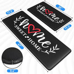 HappyTrends Kitchen Mat for Floor, 2PCS Cushioned Anti-Fatigue Kitchen Rugs, Waterproof Non-Slip Standing Mats and Rugs Set for Kitchen, Office, Laundry, Black, 17.3"×30"+17.3"×47"