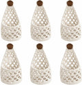 6 Pk Wall Planters for Indoor Macrame Plant Hanger Boho Wall Mounted Flower Baskets Hanging Planter, Plants and Pots are Not Included(White,4 x 8 Inch)