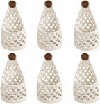 6 Pk Wall Planters for Indoor Macrame Plant Hanger Boho Wall Mounted Flower Baskets Hanging Planter, Plants and Pots are Not Included(White,4 x 8 Inch)
