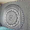 Popular Handicrafts Tapestry Wall Hanging Hippie Ombre Mandala Bohemian Hippy Psychedelic Design Indian Tapestries Bedspread 54 x 82 Inches (140cm x 210cm) Black Grey - color: Black Grey, size: 82"L x 54"W