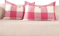 CARRIE HOME Light Pink Buffalo Plaid Lumbar Pillow Covers 12x20 Set of 2, Pink Checkered Pillow Covers 12 x 20 Outdoor Farmhouse Decor for Couch, Sofa and Patio