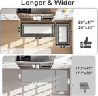 KIMODE Anti Fatigue Kitchen Mat for Floor, 20"x47"+20"x32" Kitchen Rugs Set of 2, Non Slip Kitchen Floor Mats Cushioned, Comfort Mats for Kitchen Floor, Sink, Laundry, Office, Desk Black and White