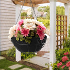 Non-Woven Fabric Plant Grow Bags Replacement Coco Liner Window Basket,Trough Shaped Wall and Deck Mount Planters,Round Hanging Basket (5-Pack, 12)