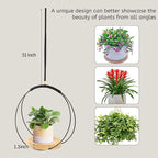 Plant Hanger Indoor - Macrame Hanging Plant Holder for Ceiling, Decorative Hanging Planter with Wooden Beads for Potted Plants, Hanging planters for indoor plants (Black,12.6in)