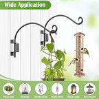 Qiang Ni Plant Hanger Outdoor: 16 Inch Bird Feeder Bracket for Garden Patio Decor - 2 Piece Swivel Adjustable Wall Mount Plant Hook for Hanging Flower Baskets