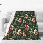 Santa Throw Blanket Soft Flannel Blanket 60"x50" in Bed Blanket Home Decor for Room Sofa Couch All Season
