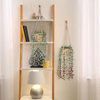 Giegxin Spring Mini Hanging Artificial Plant with Woven Basket Boho Fake Plants Ivy Faux Vines Eucalyptus Leaf for Indoor Home Wall Shelf Decor(3 Set,Green,Hanging Plant Basket)