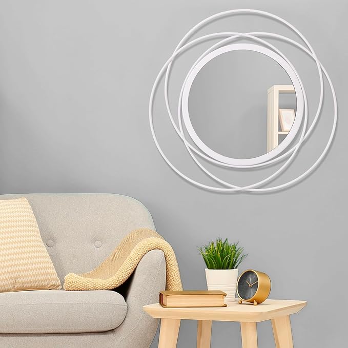 24 Inches Decorative Wall Round Mirror for Home Decor for Living Room, Bathroom, Bedroom, Washrooms Modern Circle Mirror with Metal Frame