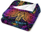 Mandala Boho Throw Blanket Colorful Dragonfly Sun Bohemian Blanket for Sofa Bed Couch Chair Or Dorm 70"x80"