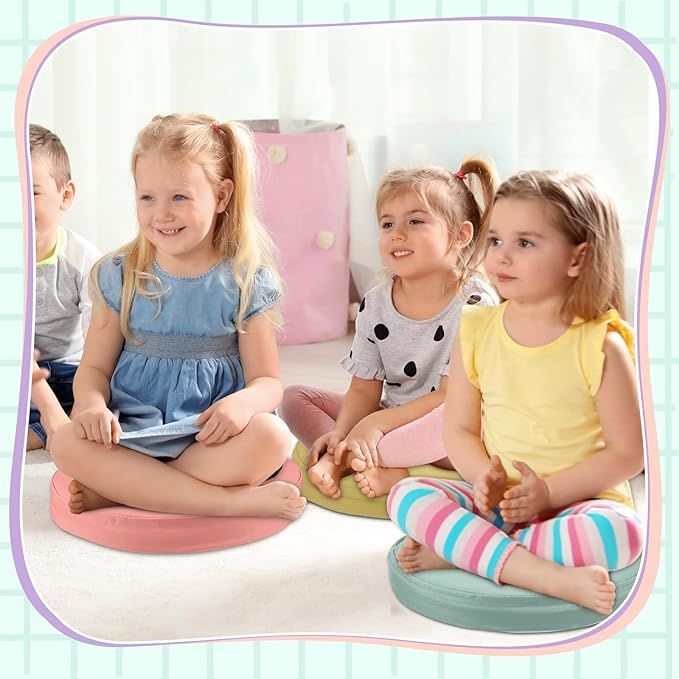 Juexica 8 Pcs Extra Thick Flexible Seating Floor Cushions Assorted Colored Floor Pillow Classroom Seat Cushions Soft Classroom Seating for Kids Learning Daycare School Chair(Hippie Boho)